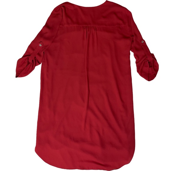 Karen Kane Womens Dress Small S Tomato Red Lined 3/4 Sleeve V-Neck - Picture 5 of 13